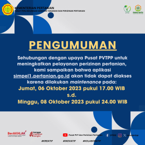 Penutupan Sementara Akses Aplikasi Pendaftaran Pupuk dan Pendaftaran Pestisida